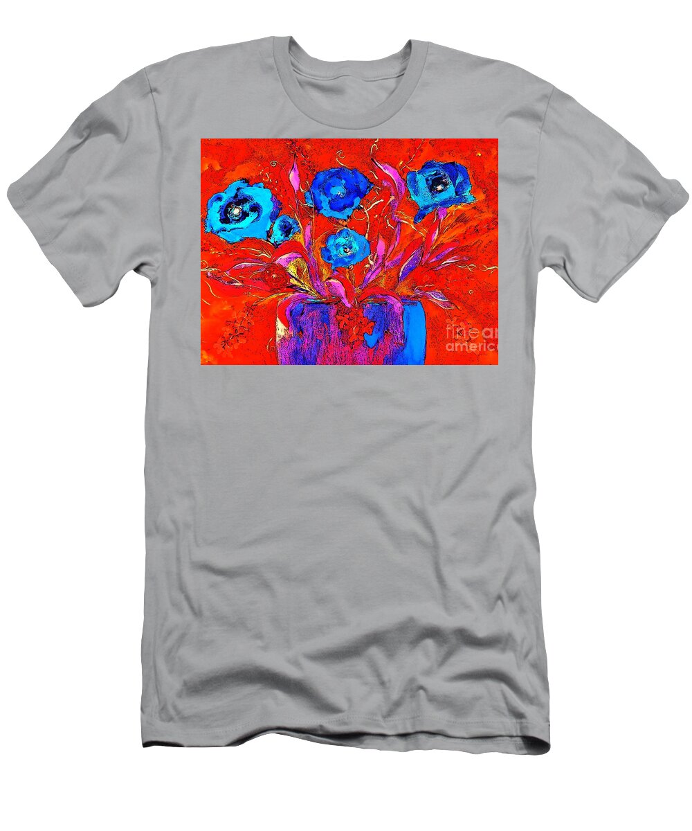 Pop T-Shirt featuring the digital art Colorful Floral Pop by Lisa Kaiser
