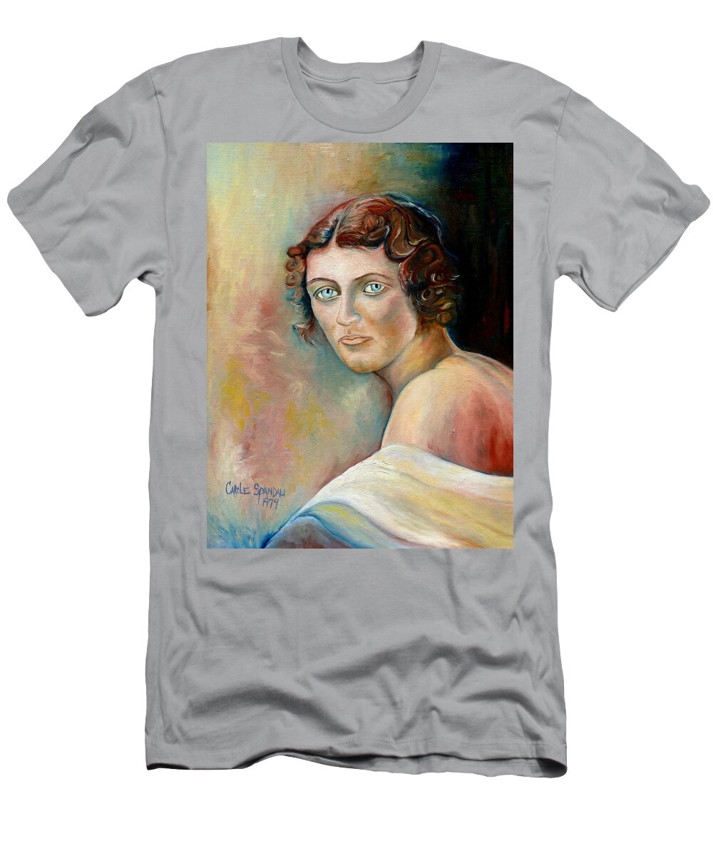 Portrait T-Shirt featuring the painting Commission Me Your Face by Carole Spandau