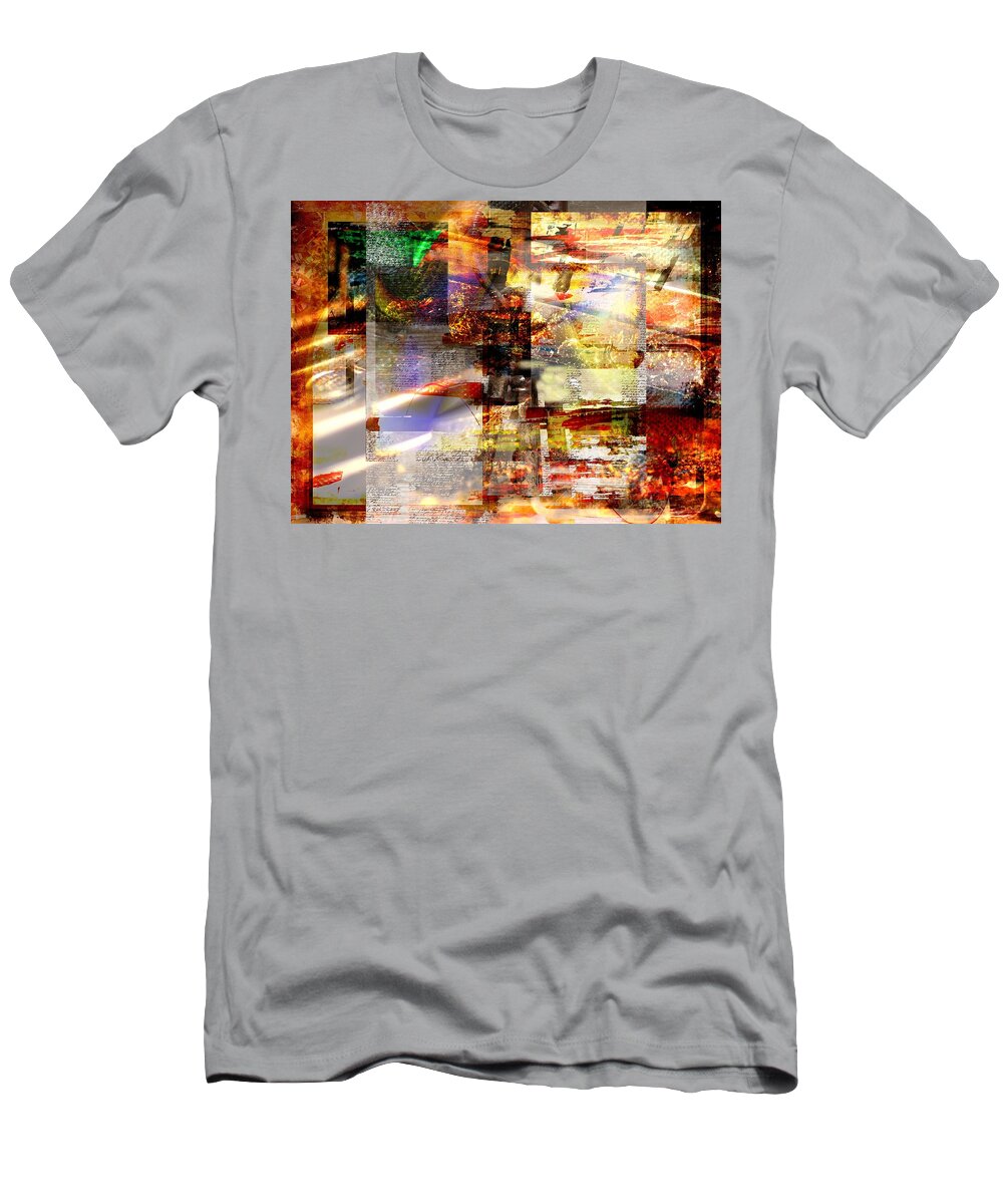 Abstract T-Shirt featuring the digital art Complicity Of Green by Art Di