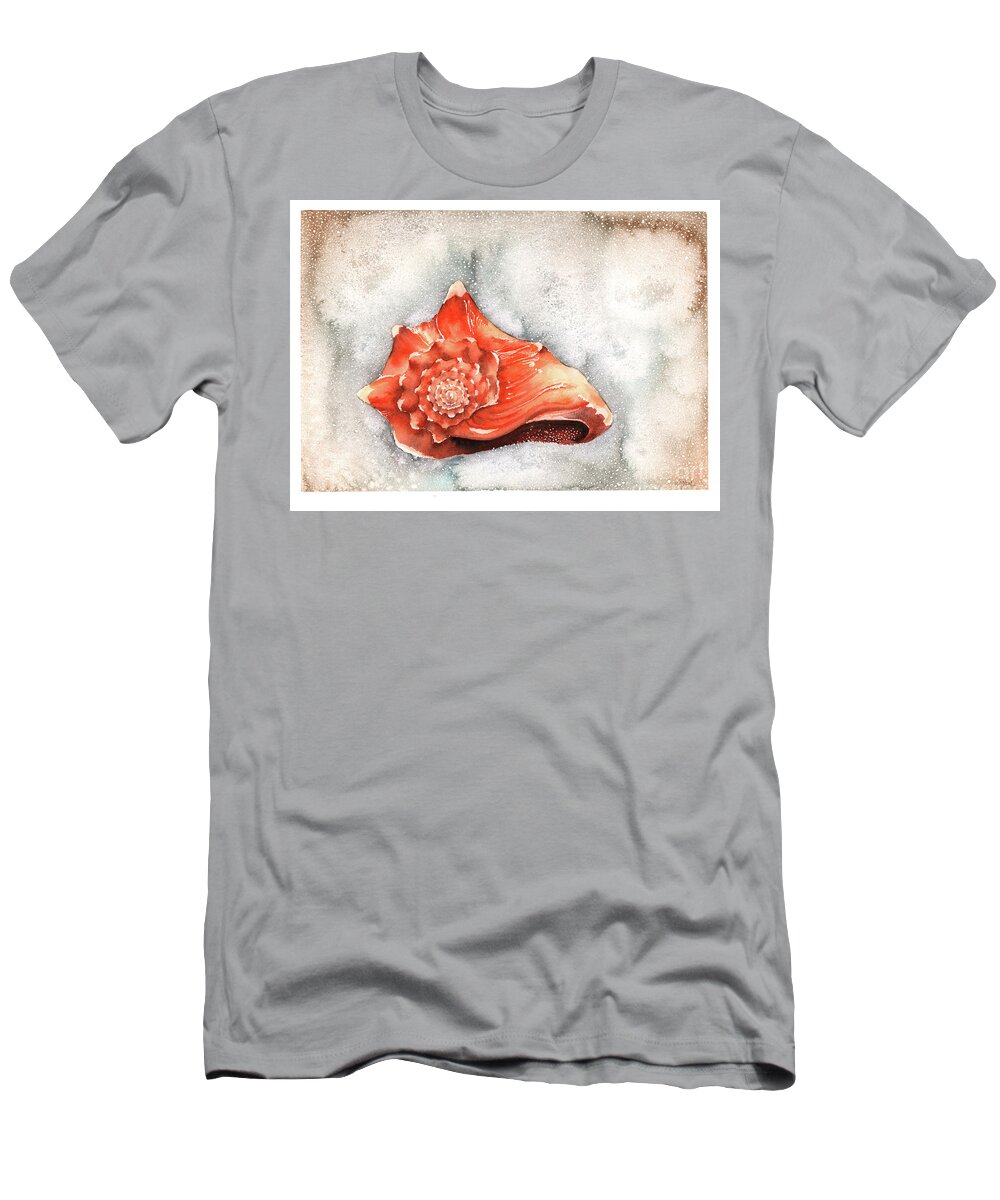Conch T-Shirt featuring the painting Conch Shell by Hilda Wagner