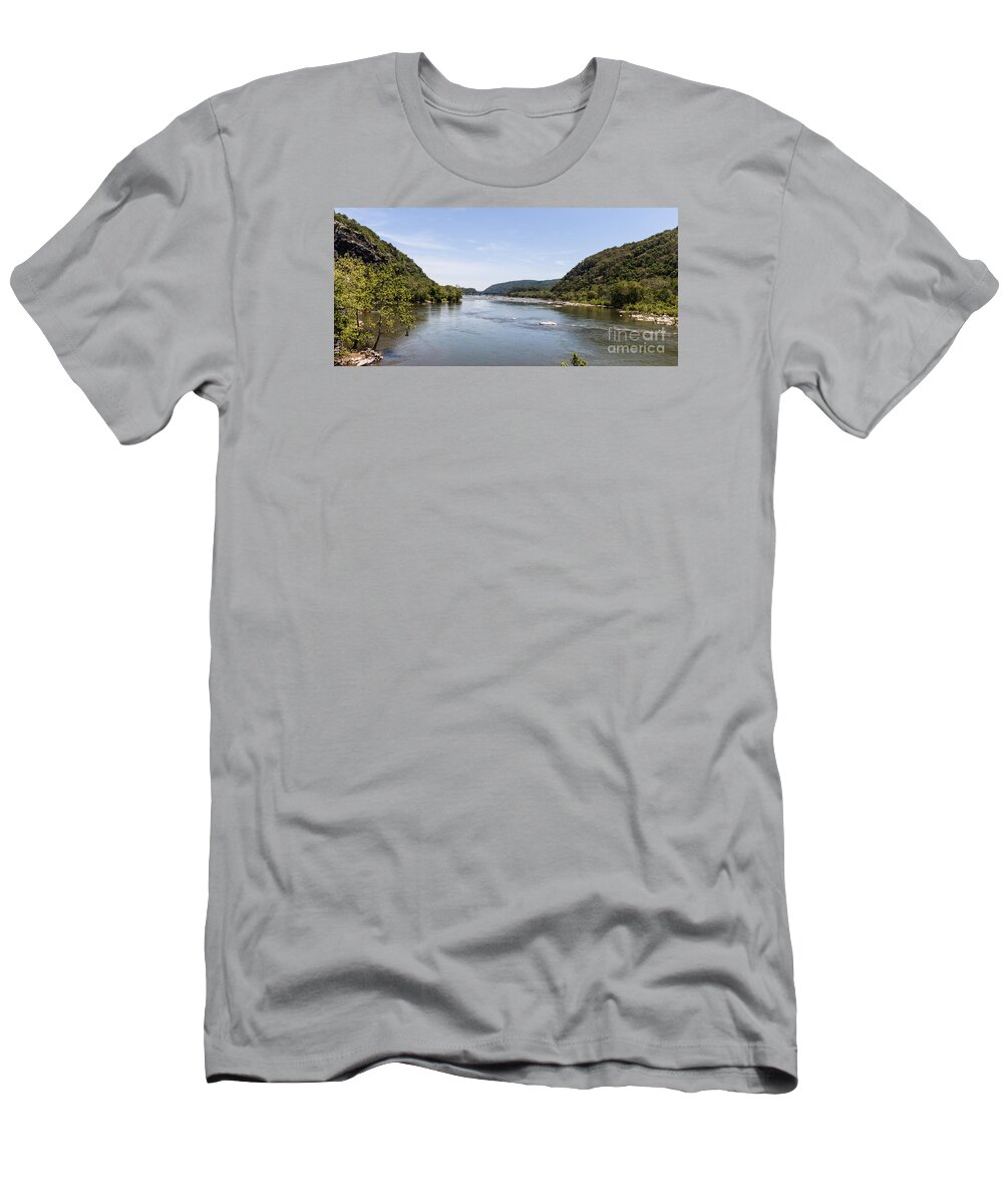 Harpers Ferry T-Shirt featuring the photograph Confluence of the Shenendoah River and Potomac River by Thomas Marchessault
