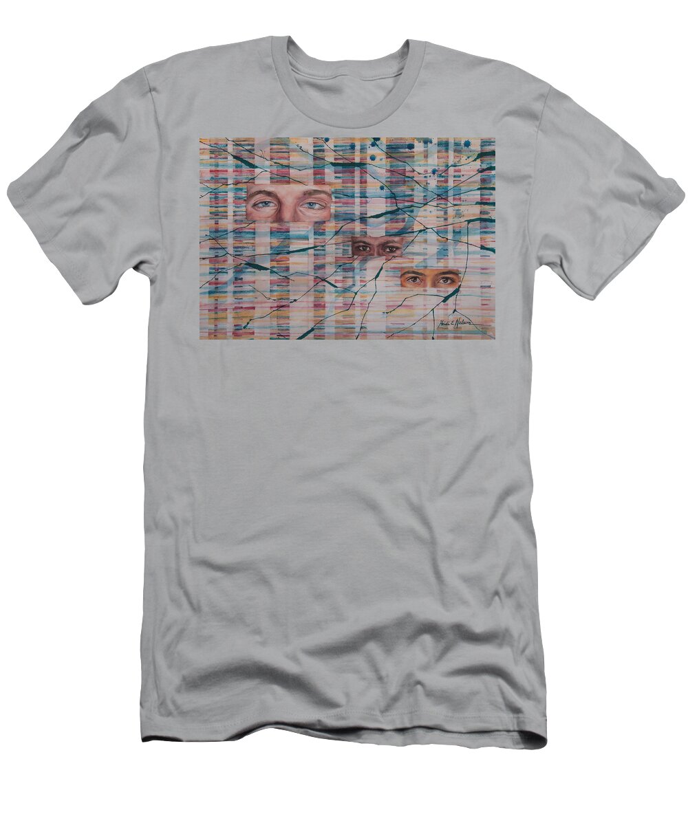 Dna T-Shirt featuring the painting Connected by Heidi E Nelson