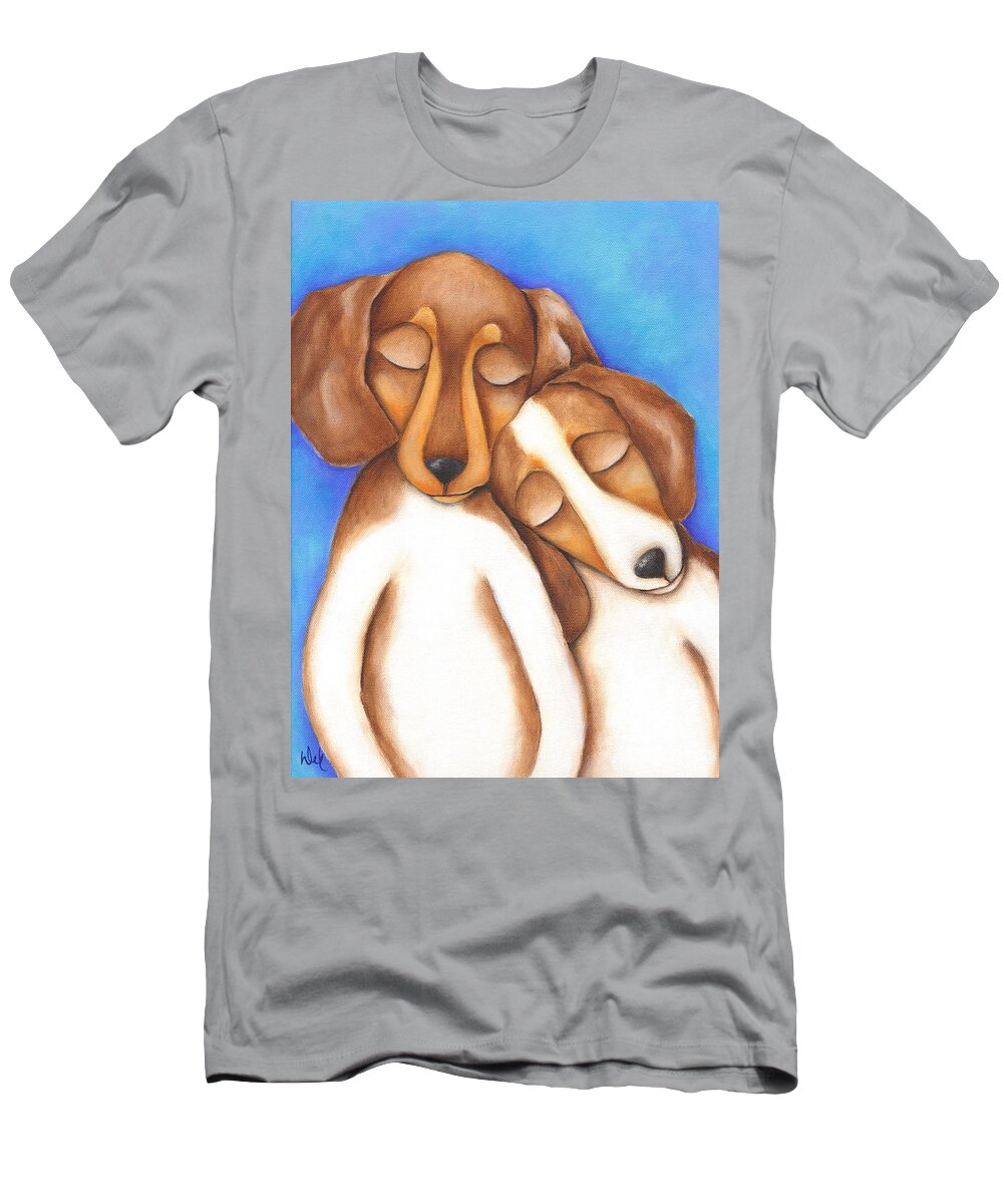 Dog T-Shirt featuring the painting Contentment by Deb Harvey