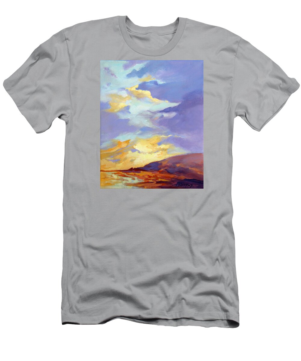Landscape T-Shirt featuring the painting Convergence by Rae Andrews
