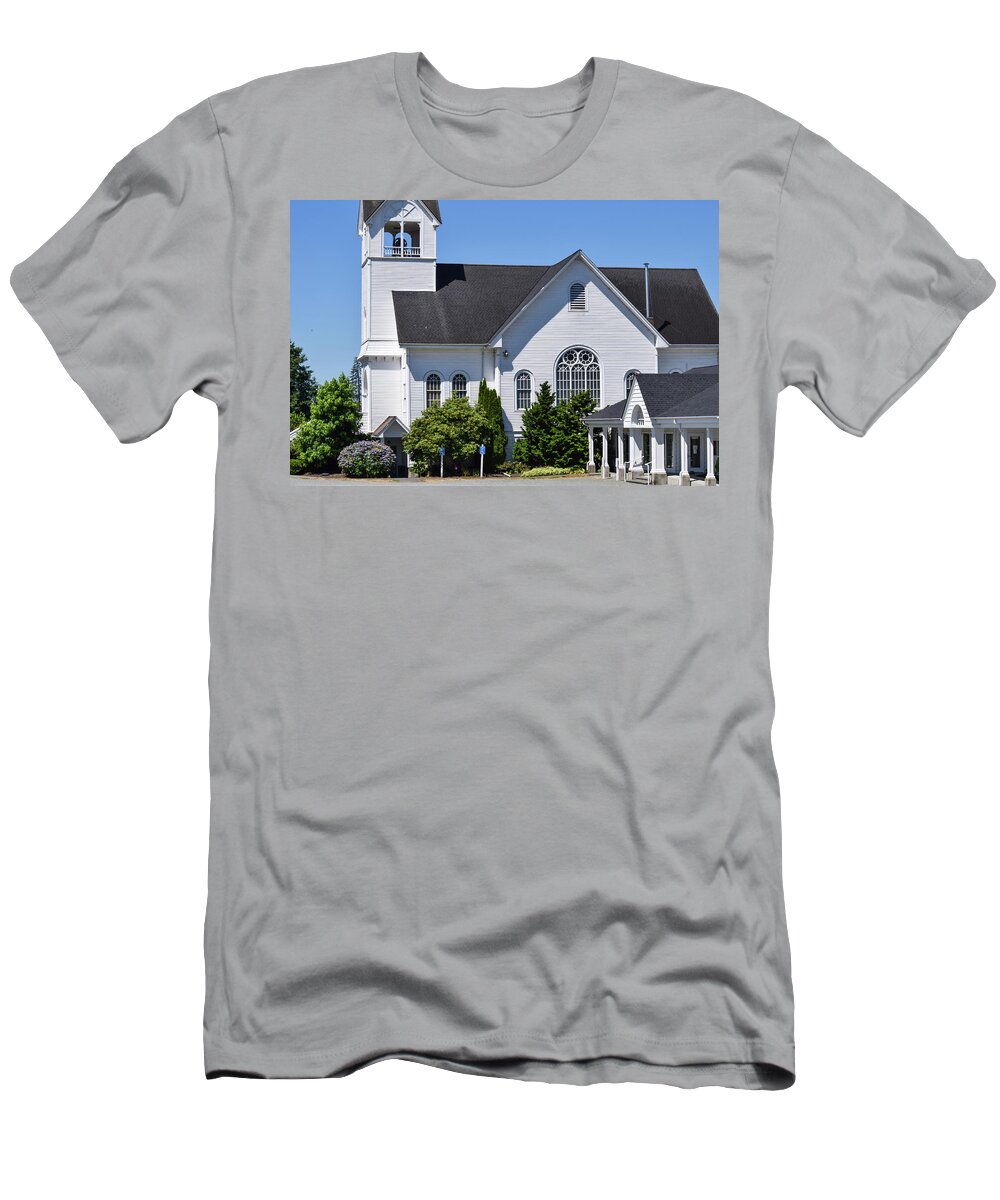 I-5 T-Shirt featuring the photograph Conway Church by Tom Cochran