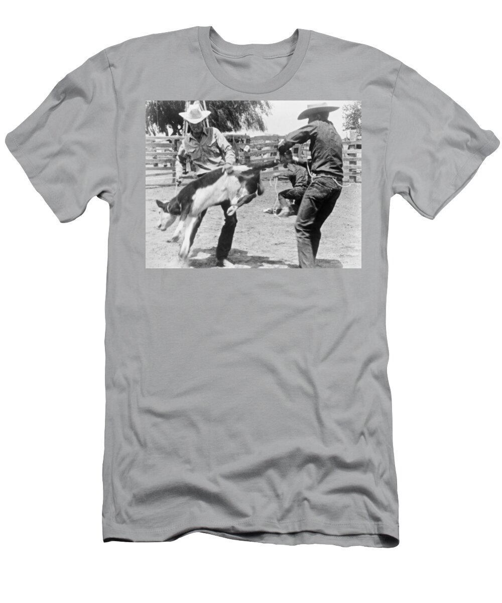 1950 T-Shirt featuring the photograph COWBOYS, c1950 by Granger