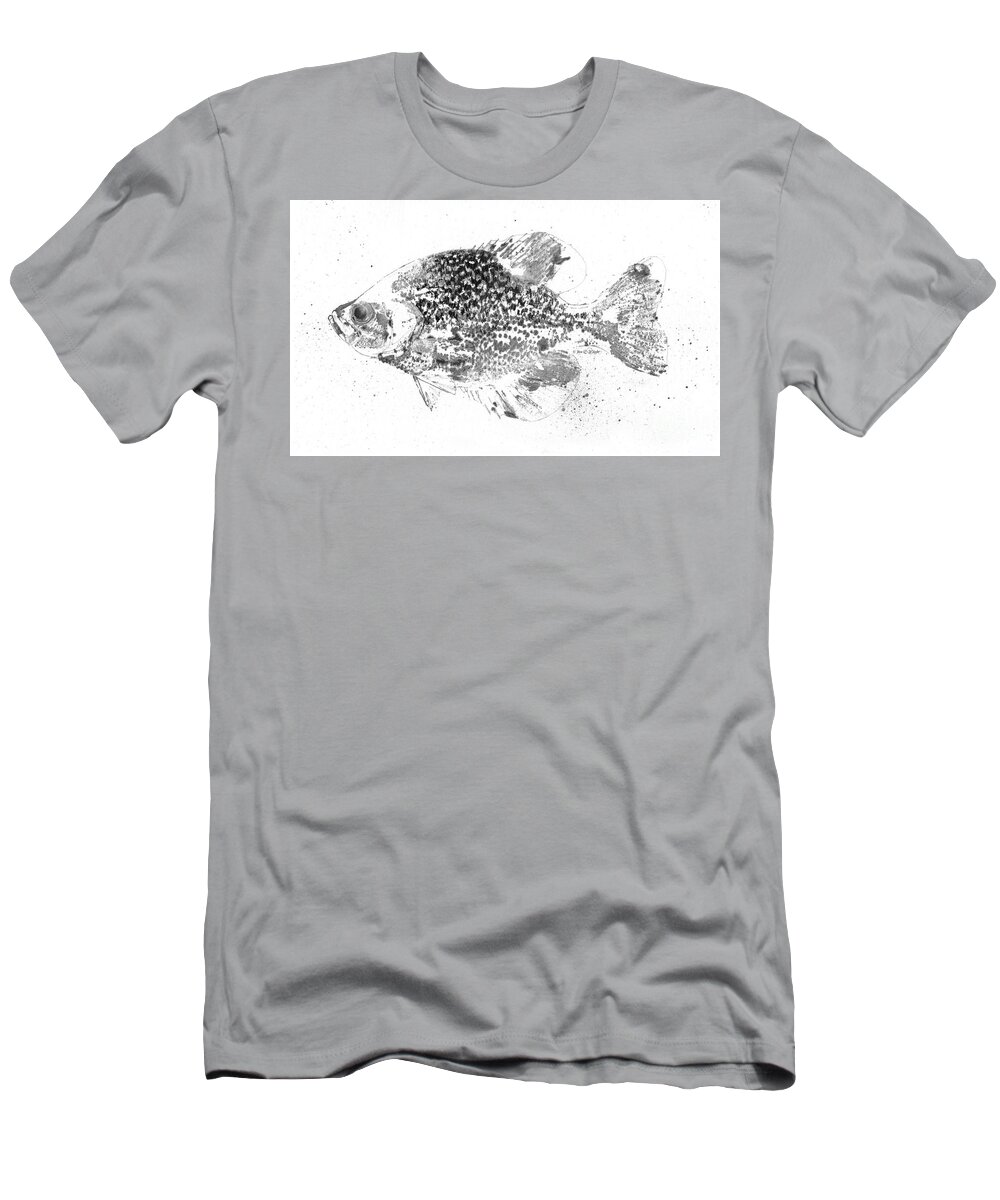 Jq Licensing T-Shirt featuring the painting Crappie Abstract by Jon Q Wright