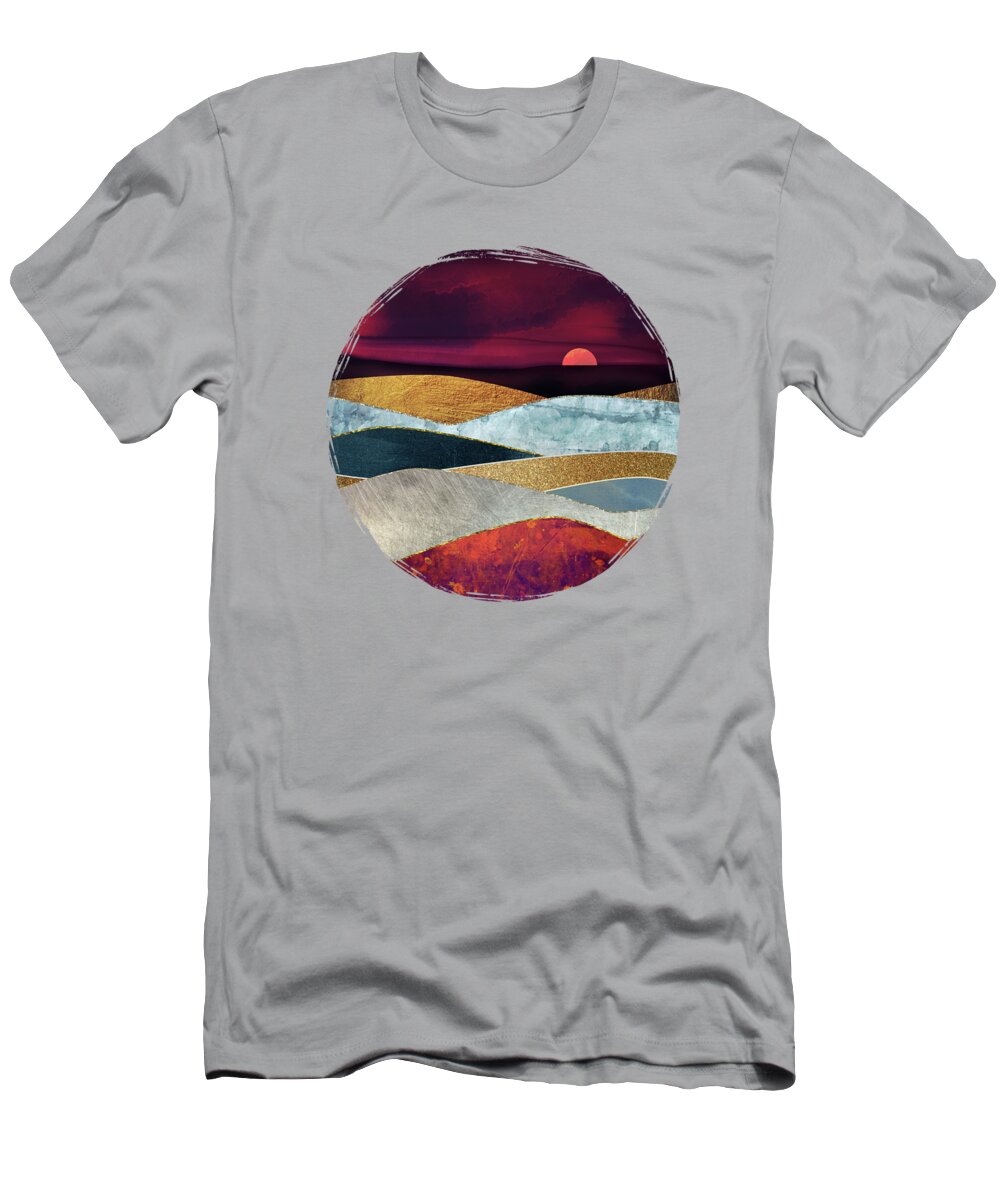 Sky T-Shirt featuring the digital art Crimson Sky by Spacefrog Designs