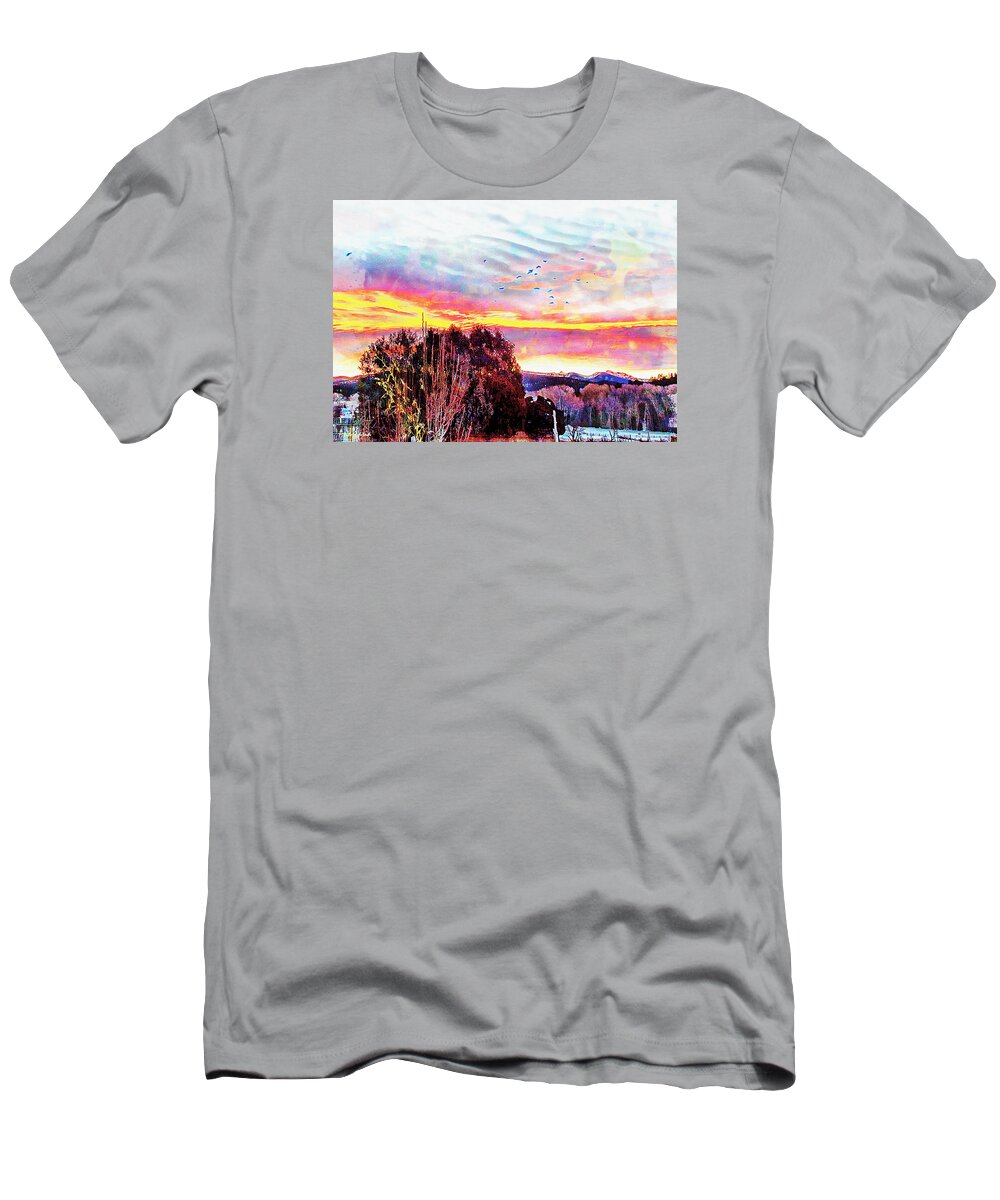 Clouds T-Shirt featuring the photograph Crows Over Pre Dawn El Valle by Anastasia Savage Ealy
