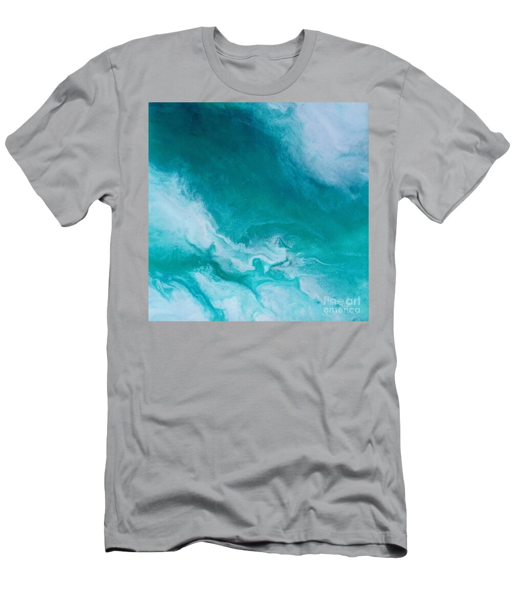Light T-Shirt featuring the painting Crystal wave14 by Kumiko Mayer