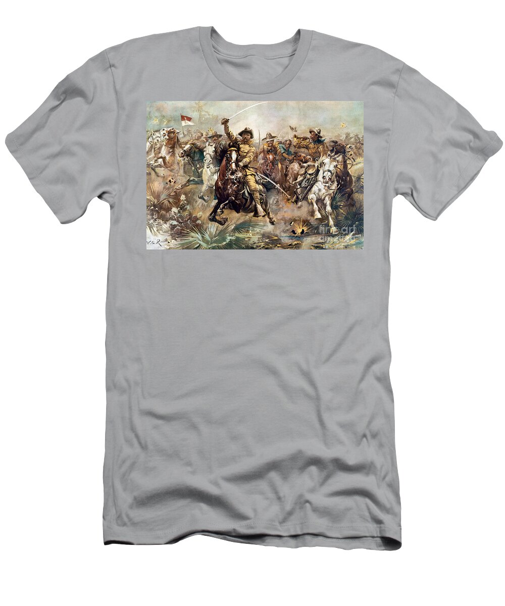 1898 T-Shirt featuring the drawing Rough Riders, 1898 by W G Read