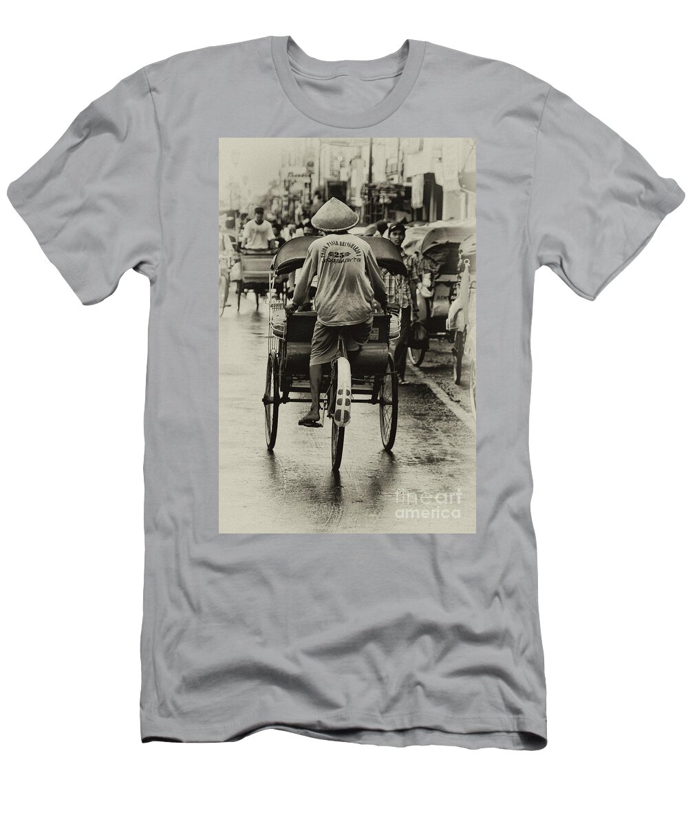 Cycle Rickshaw T-Shirt featuring the photograph Cycle Rickshaw by Charuhas Images