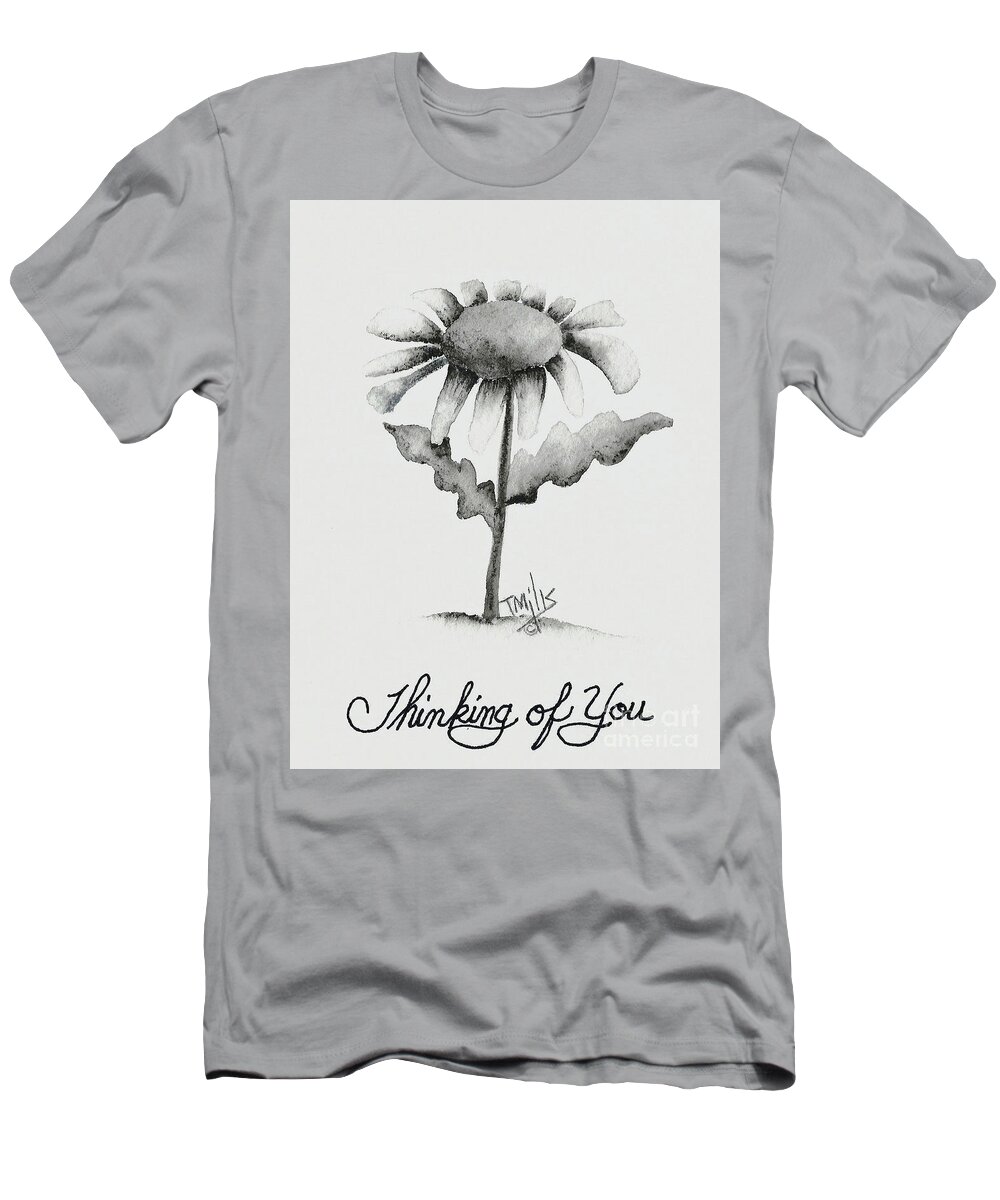 Drawing T-Shirt featuring the drawing Daisy by Terri Mills