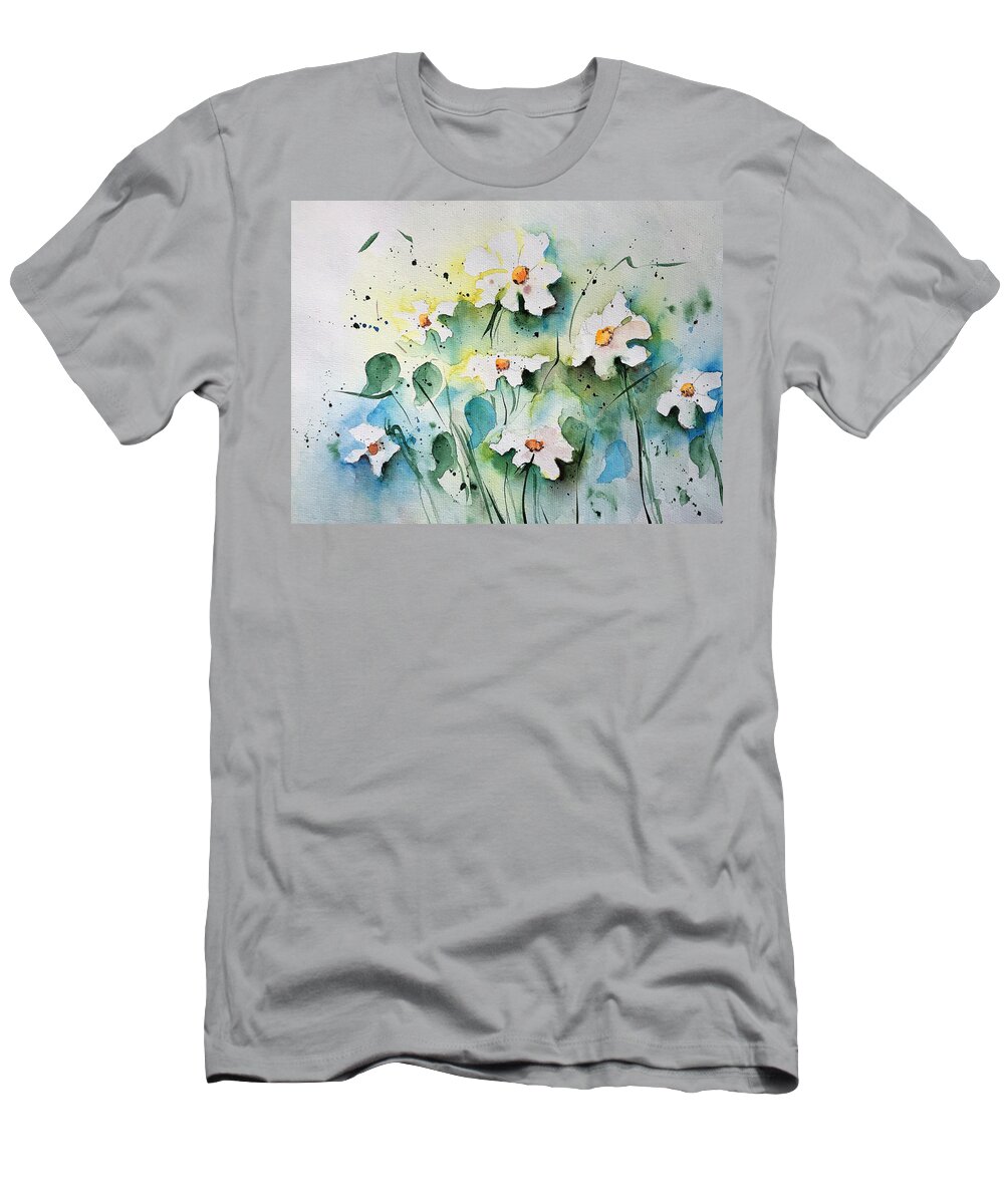 Daisy T-Shirt featuring the painting Daisys by Britta Zehm
