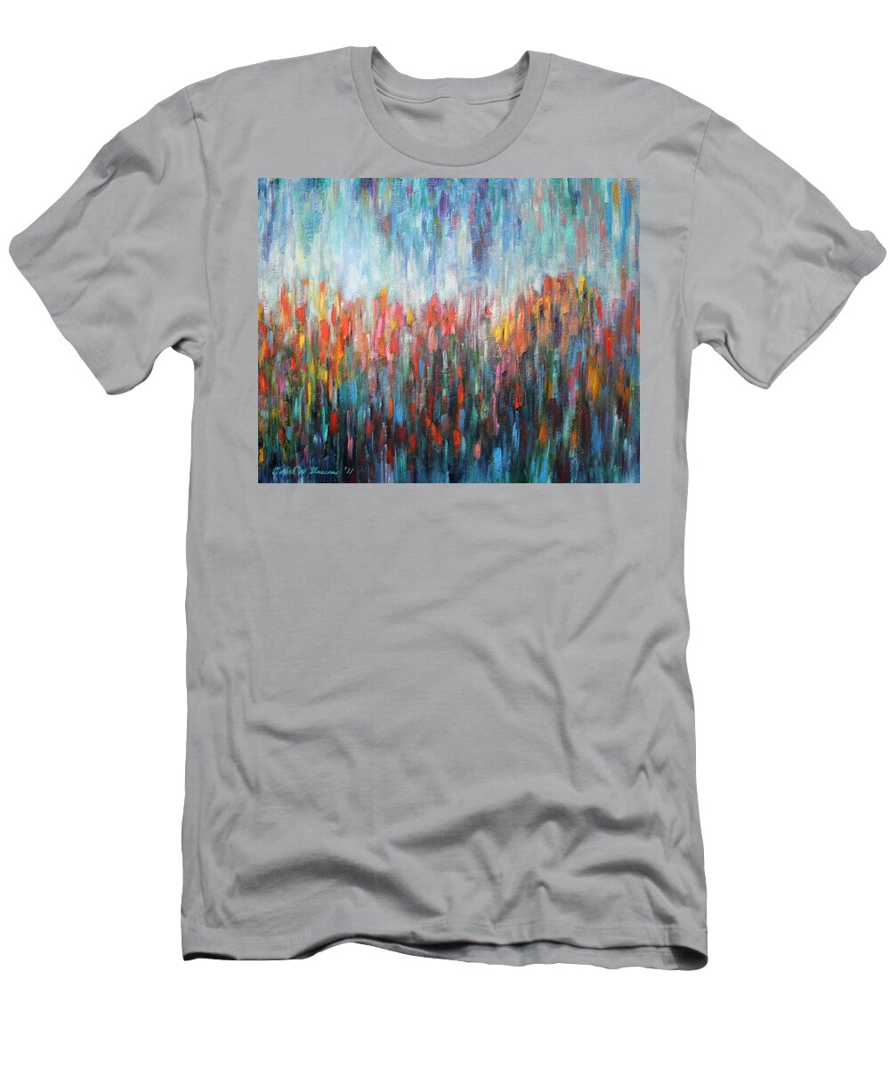 Flowers T-Shirt featuring the painting Dancing Flowers by Daniel W Green