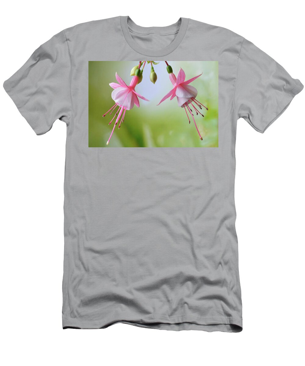 Fuchsias T-Shirt featuring the photograph Dancing Fuchsia by Terence Davis