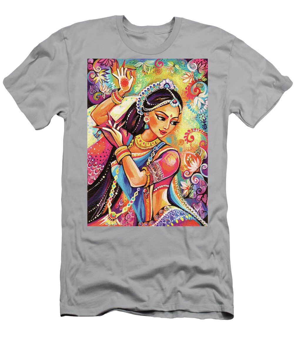 Indian Dancer T-Shirt featuring the painting Dancing of the Phoenix by Eva Campbell