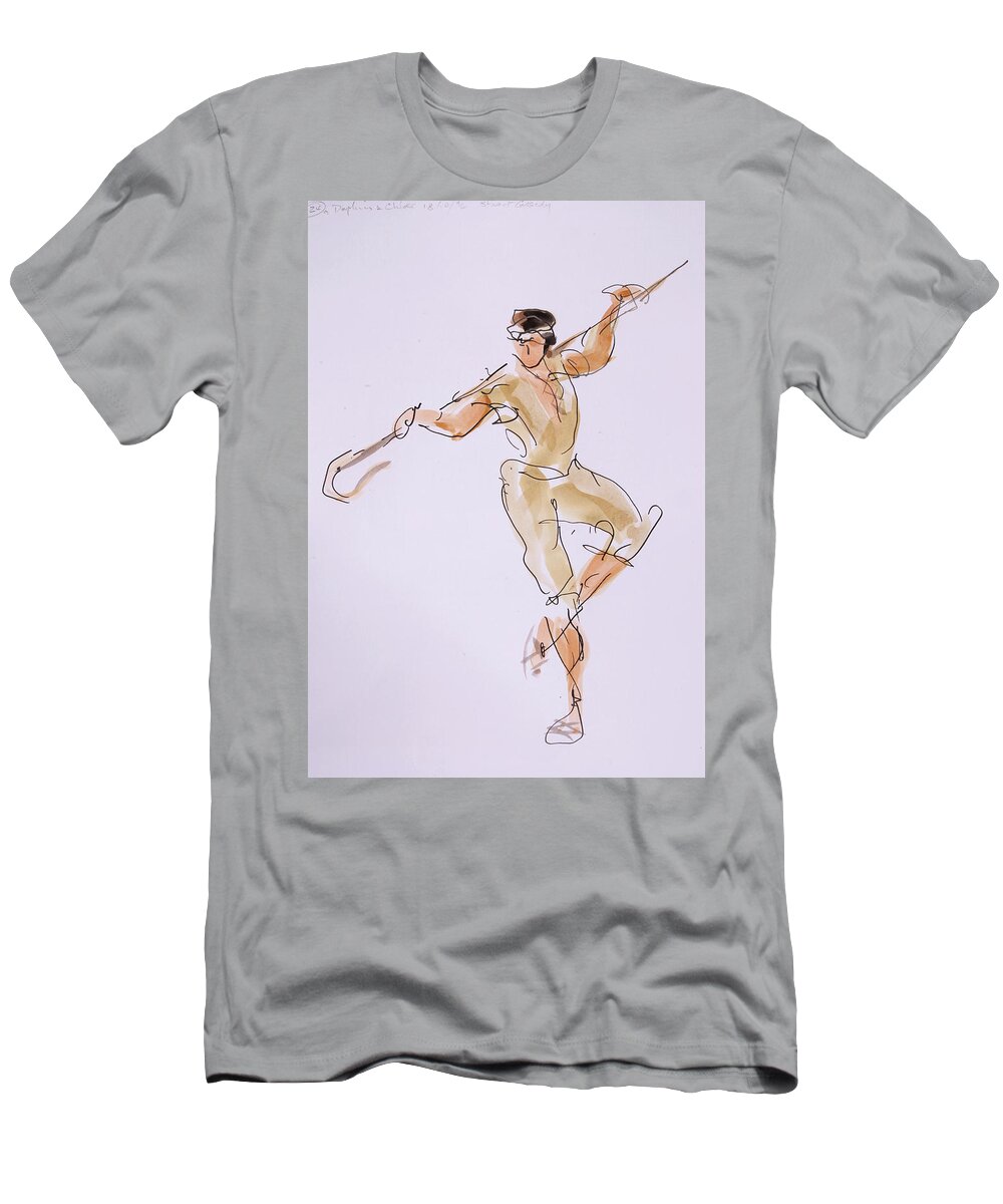 Shepherdesses T-Shirt featuring the drawing Daphnis tries to follow Chloe by Peregrine Roskilly