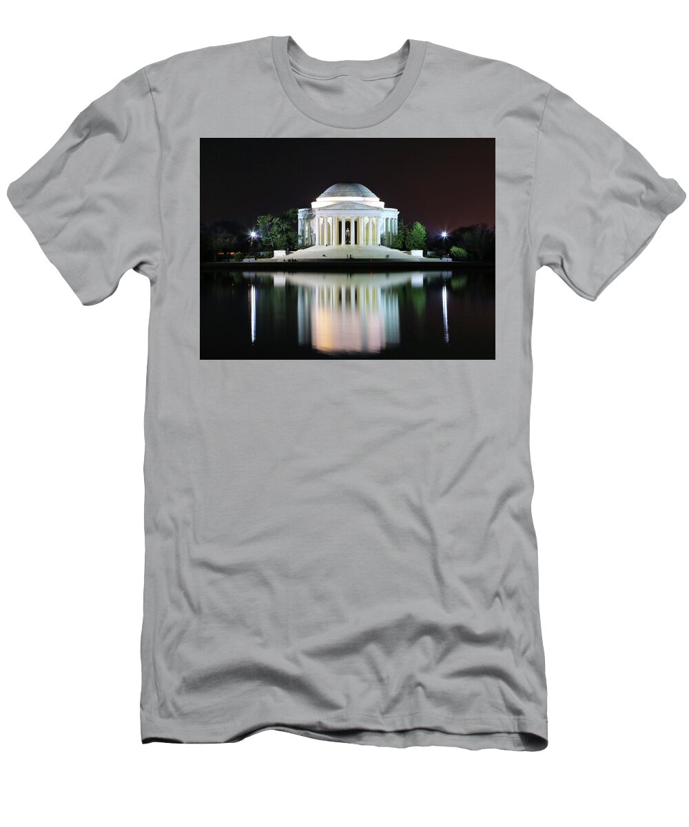 Photosbymch T-Shirt featuring the photograph Darkness over the Jefferson Memorial by M C Hood