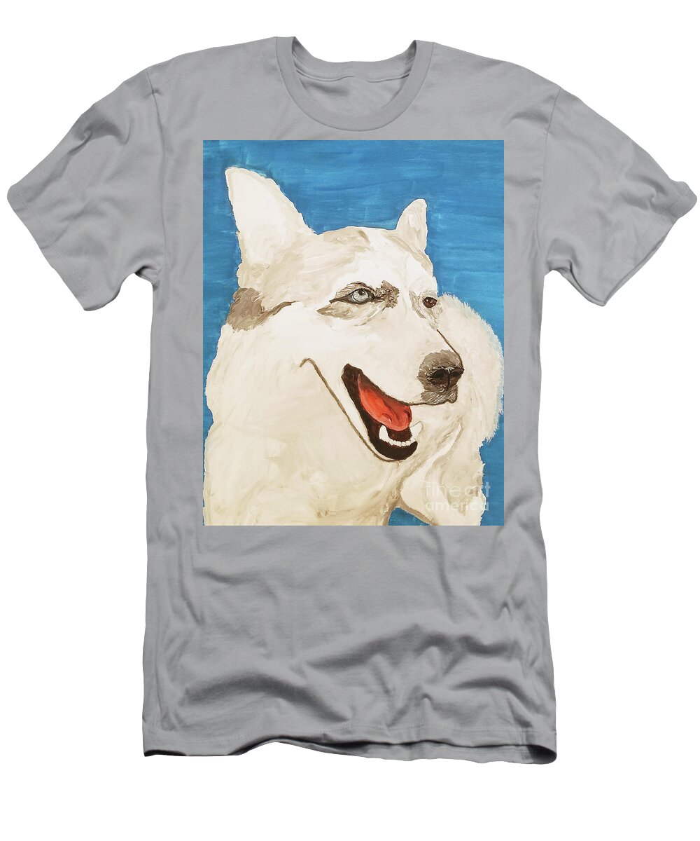 Dog T-Shirt featuring the painting Date With Paint Feb 19 Layla by Ania M Milo