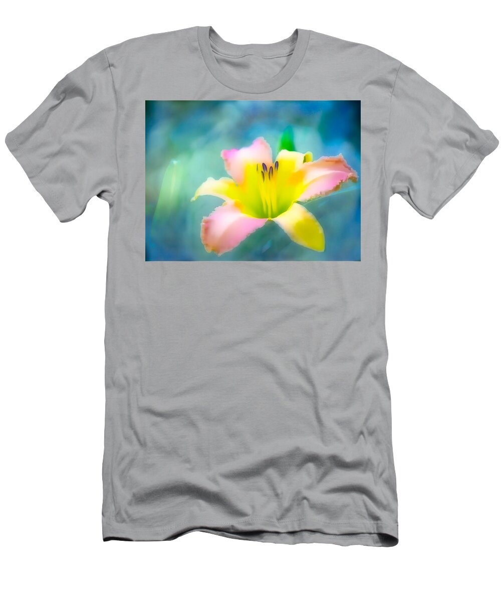Daylily T-Shirt featuring the photograph Daylily in Blue by Ches Black