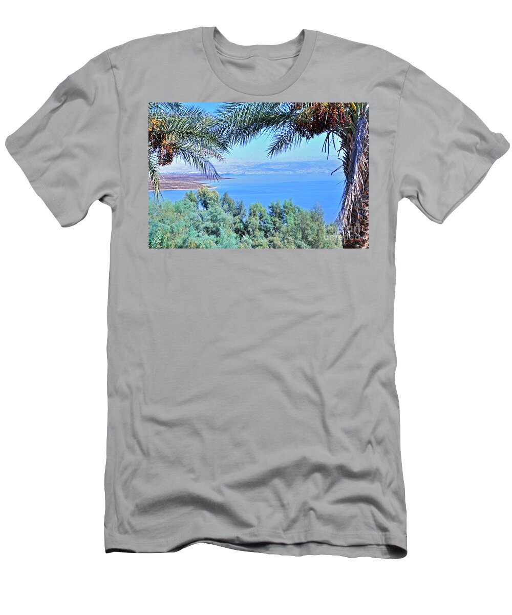 Dead Sea T-Shirt featuring the photograph Dead Sea Overlook by Lydia Holly