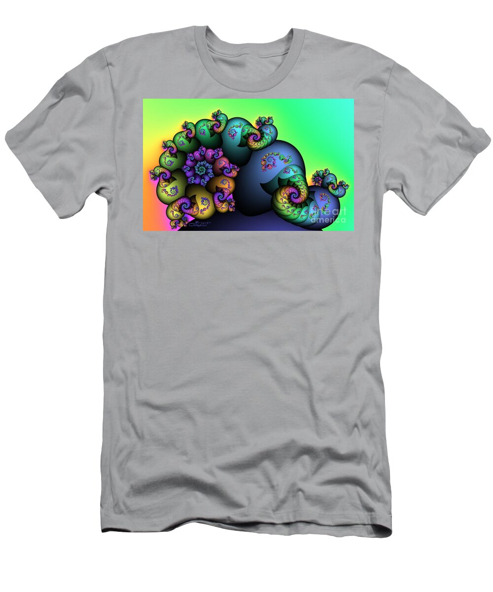 Fractal T-Shirt featuring the digital art Decorated Snail by Jutta Maria Pusl