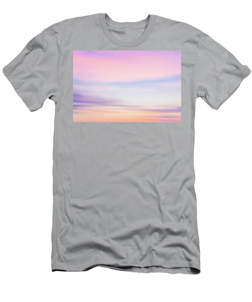 Abstract T-Shirt featuring the photograph Defocused sunset sky natural background with blurred panning mot by Irina Moskalev