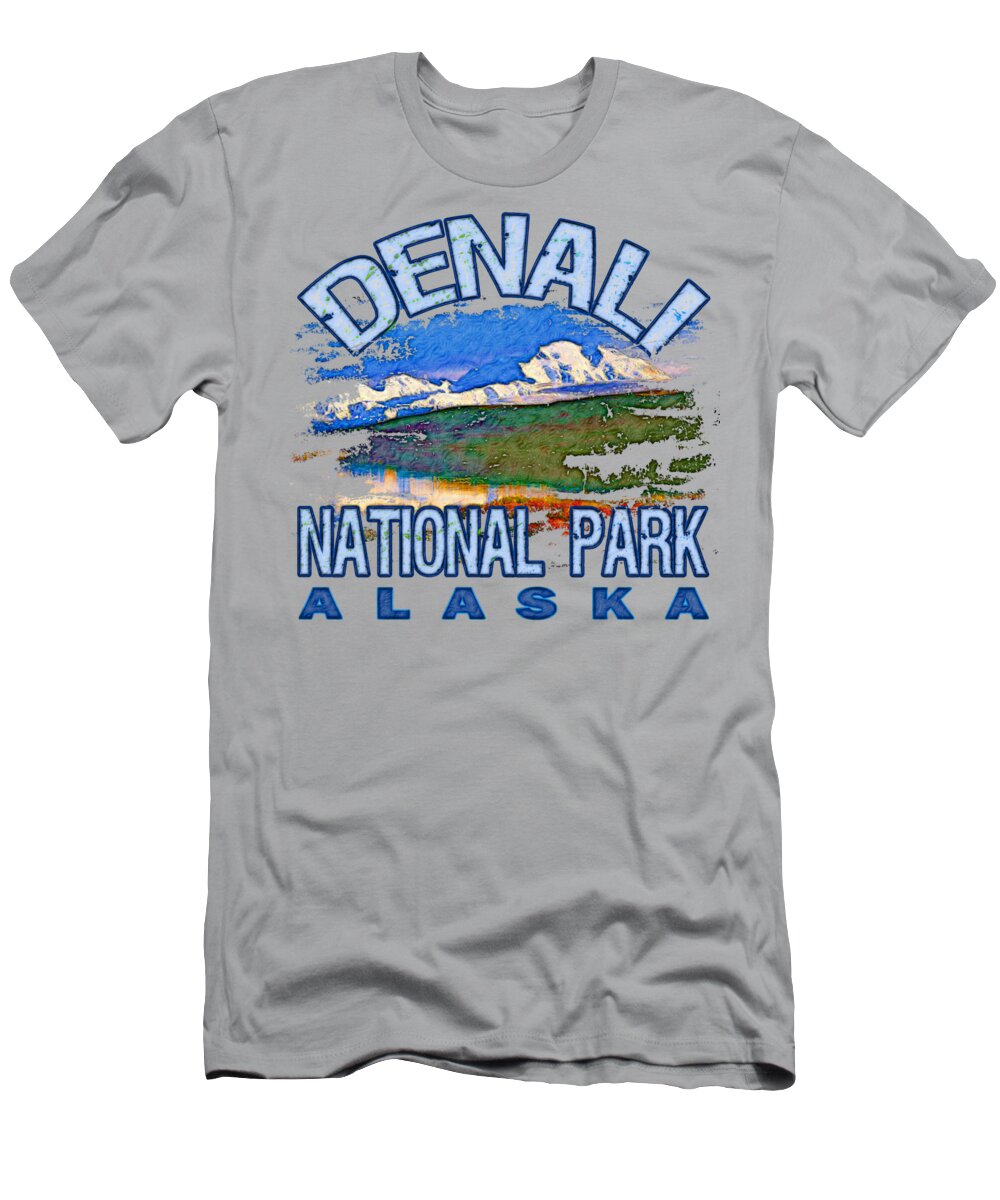 Denali National Park T-Shirt featuring the digital art Denali National Park by David G Paul