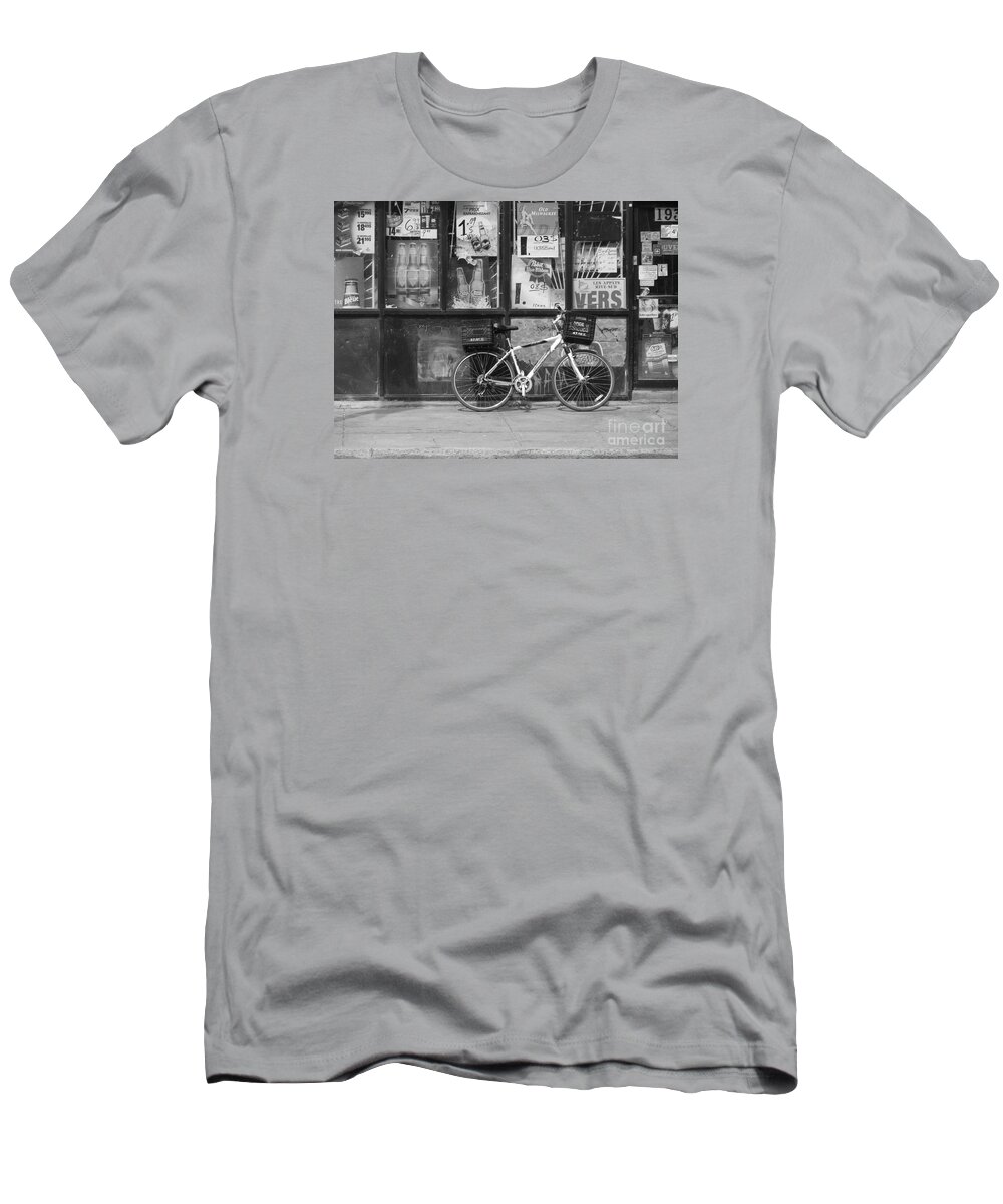Montreal T-Shirt featuring the photograph Depanneur Bike by Reb Frost