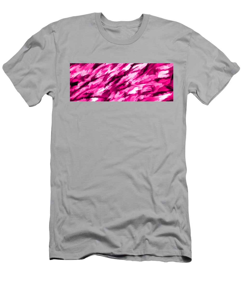Hot T-Shirt featuring the painting Designer Camo in Hot Pink by Sterling Gold