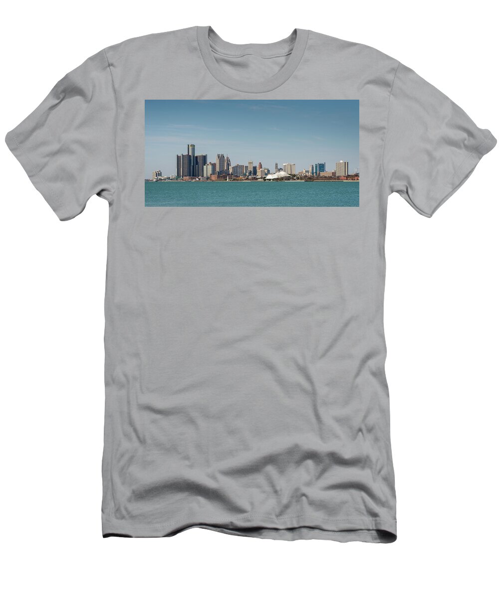 Detroit T-Shirt featuring the photograph Detroit Skyline by Steve L'Italien