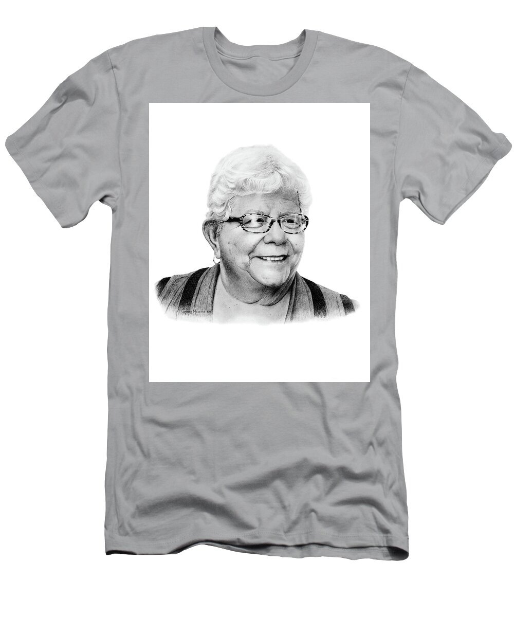 Portrait T-Shirt featuring the drawing Dianne by Conrad Mieschke