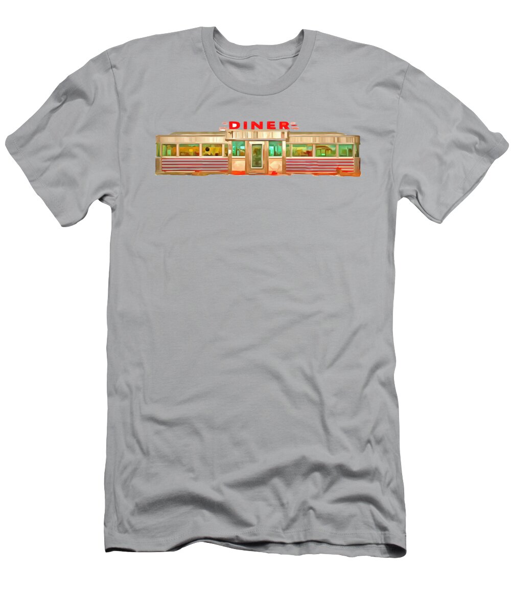 Vintage T-Shirt featuring the painting Diner Tee by Edward Fielding