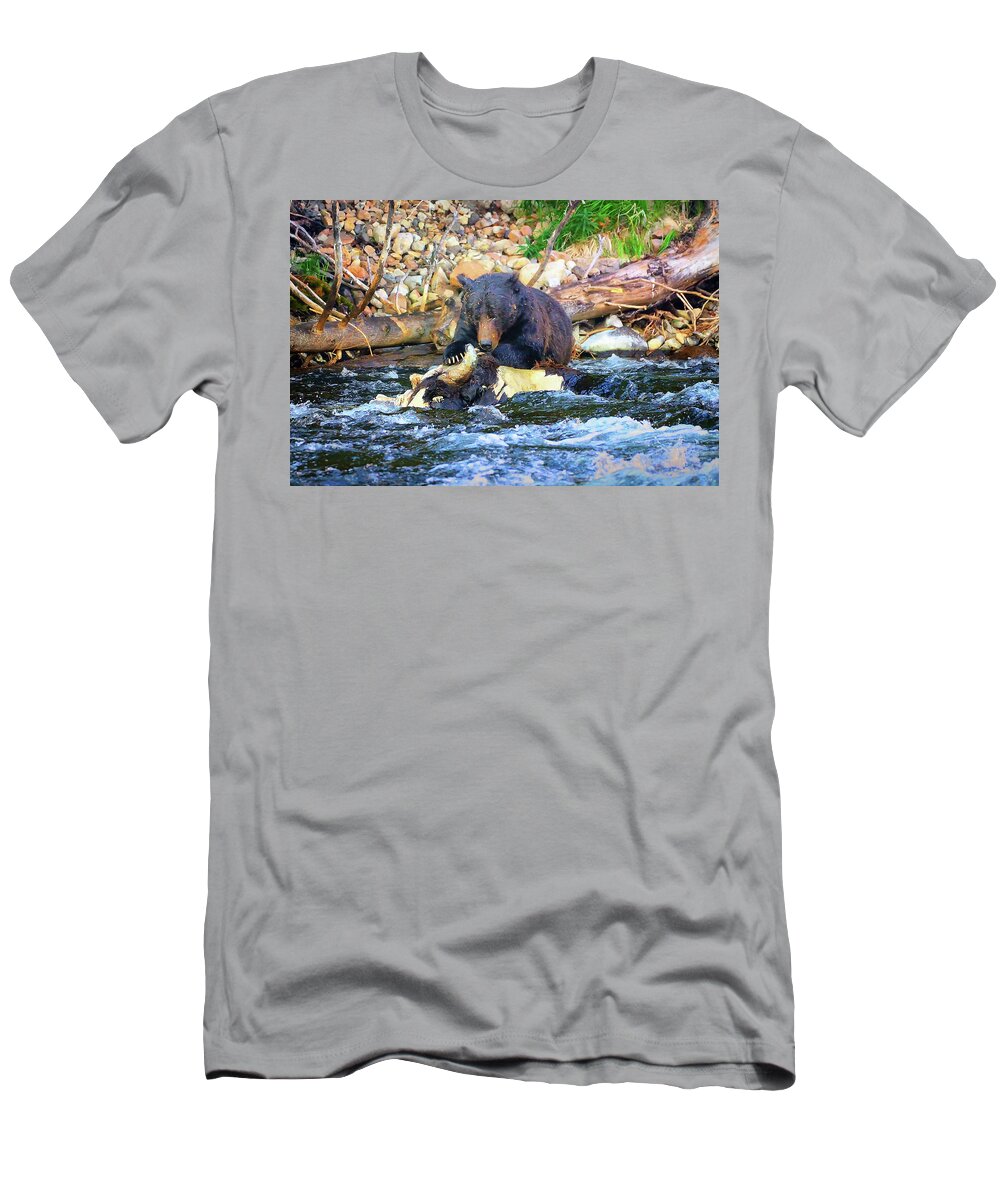 Grizzly T-Shirt featuring the photograph Dinner Time by Greg Norrell