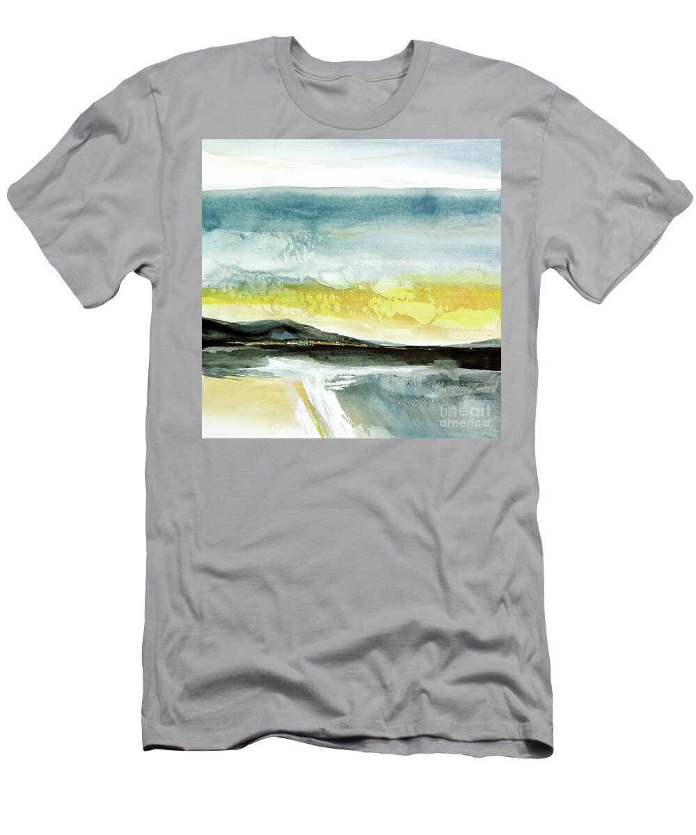 Original Watercolors T-Shirt featuring the painting Distant City 1 by Chris Paschke