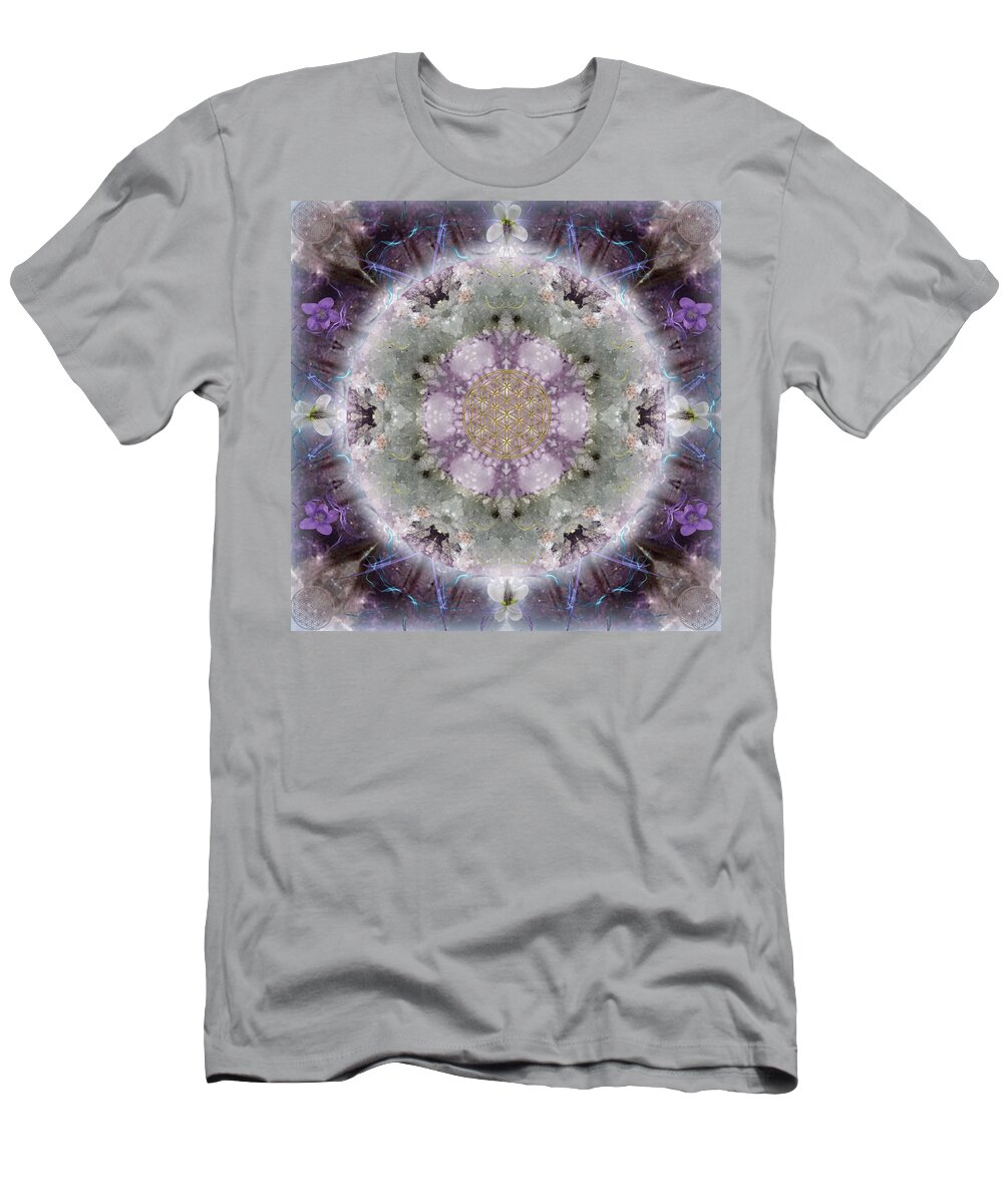 Mandala T-Shirt featuring the digital art Divine Love by Alicia Kent