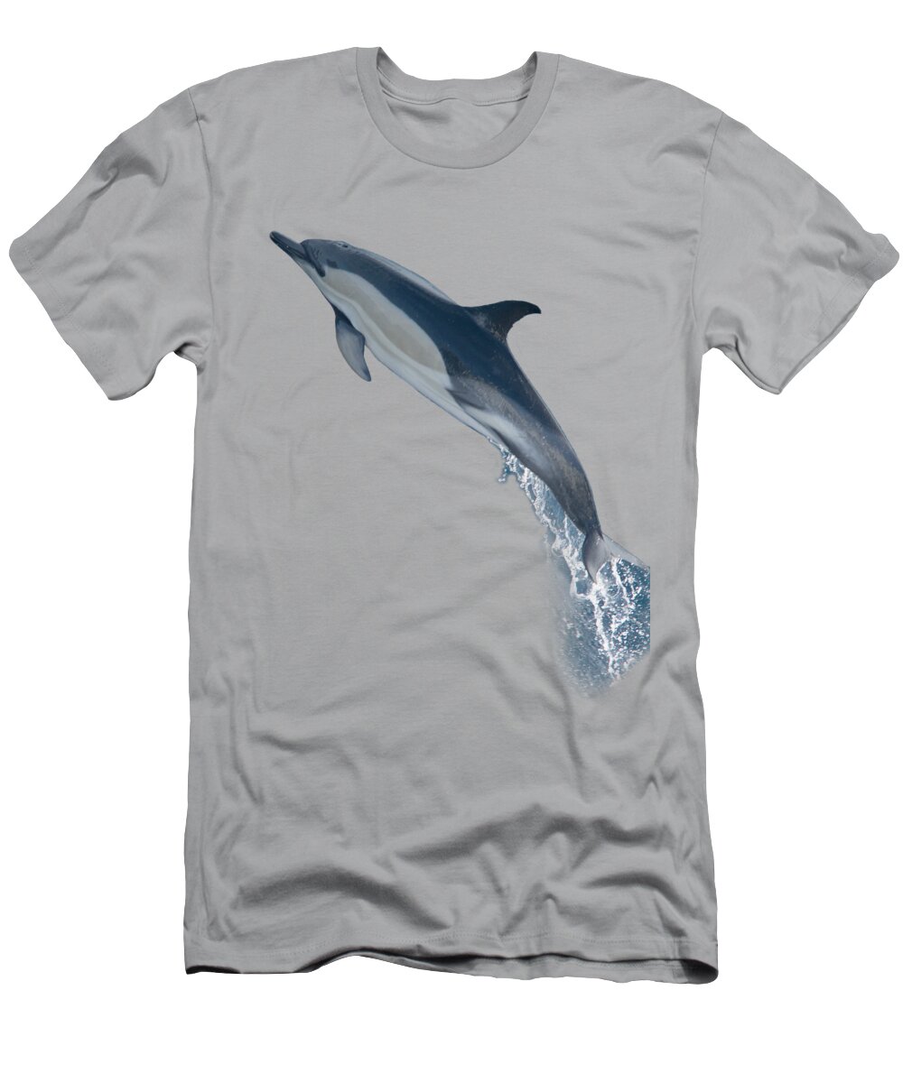 Dolphin T-Shirt featuring the photograph Dolphin leaping T-shirt by Tony Mills