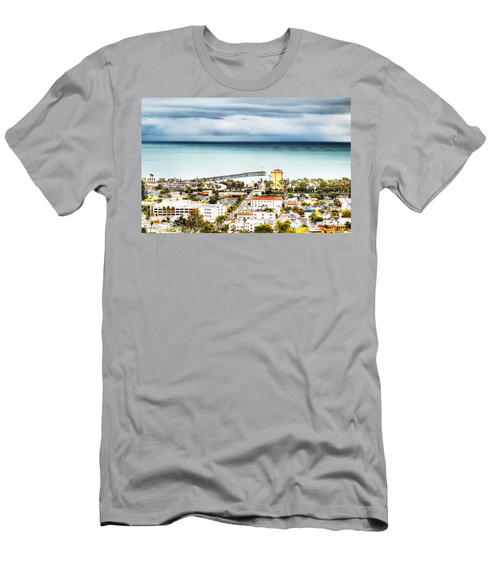 Ventura T-Shirt featuring the photograph Downtown Ventura and Pier by Joe Palermo