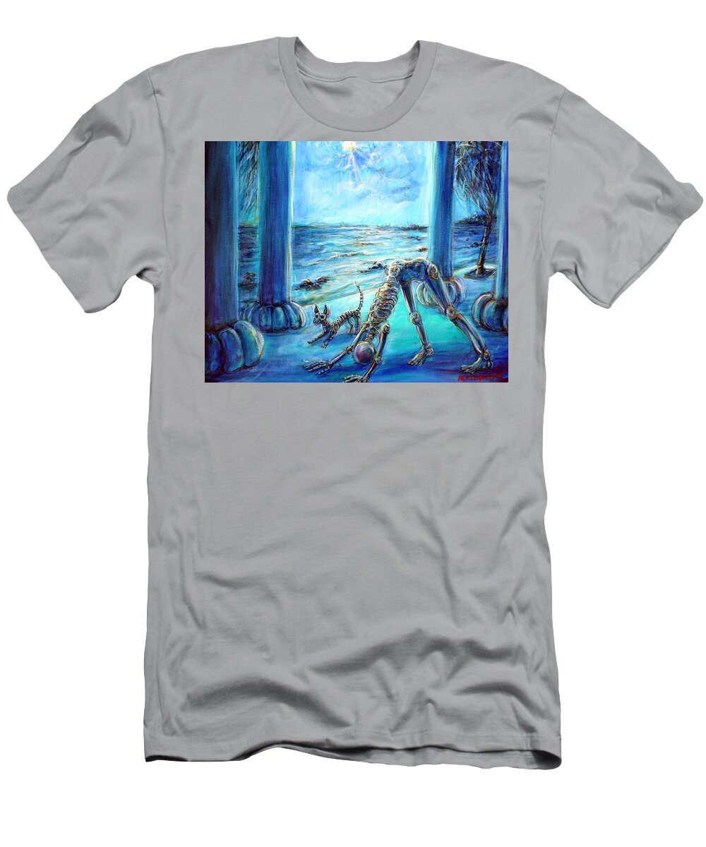 Downward Dog T-Shirt featuring the painting Downward Dog by Heather Calderon