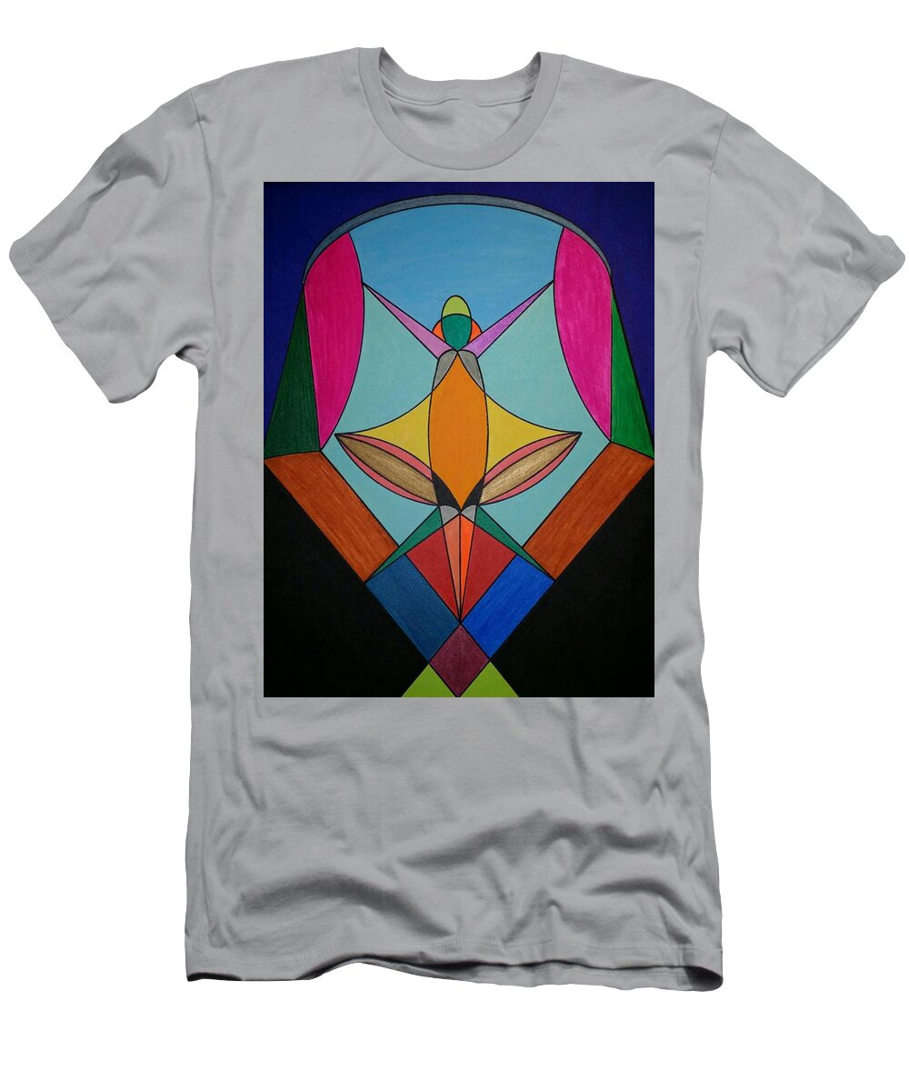 Geometric Art T-Shirt featuring the painting Dream 307 by S S-ray