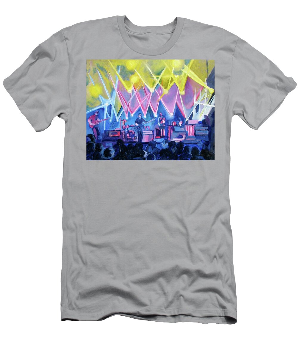 Night Scenes T-Shirt featuring the painting Dru's Night with Um by Patricia Arroyo