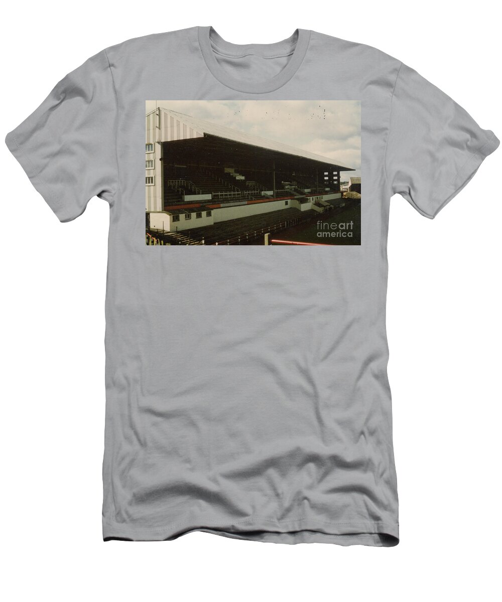  T-Shirt featuring the photograph Dunfermline Athletic - East End Park - Main Stand 1 - 1980s by Legendary Football Grounds