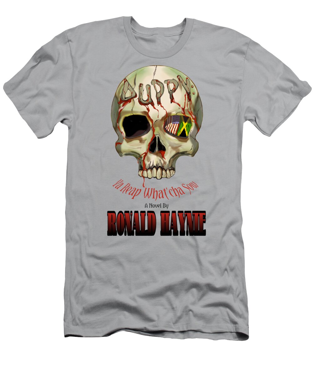 Book Cover T-Shirt featuring the mixed media Duppy by Demitrius Motion Bullock