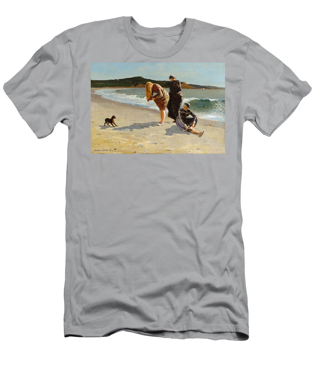 Winslow Homer T-Shirt featuring the painting Eagle Head, Manchester, Massachusetts - 1870 by Eric Glaser