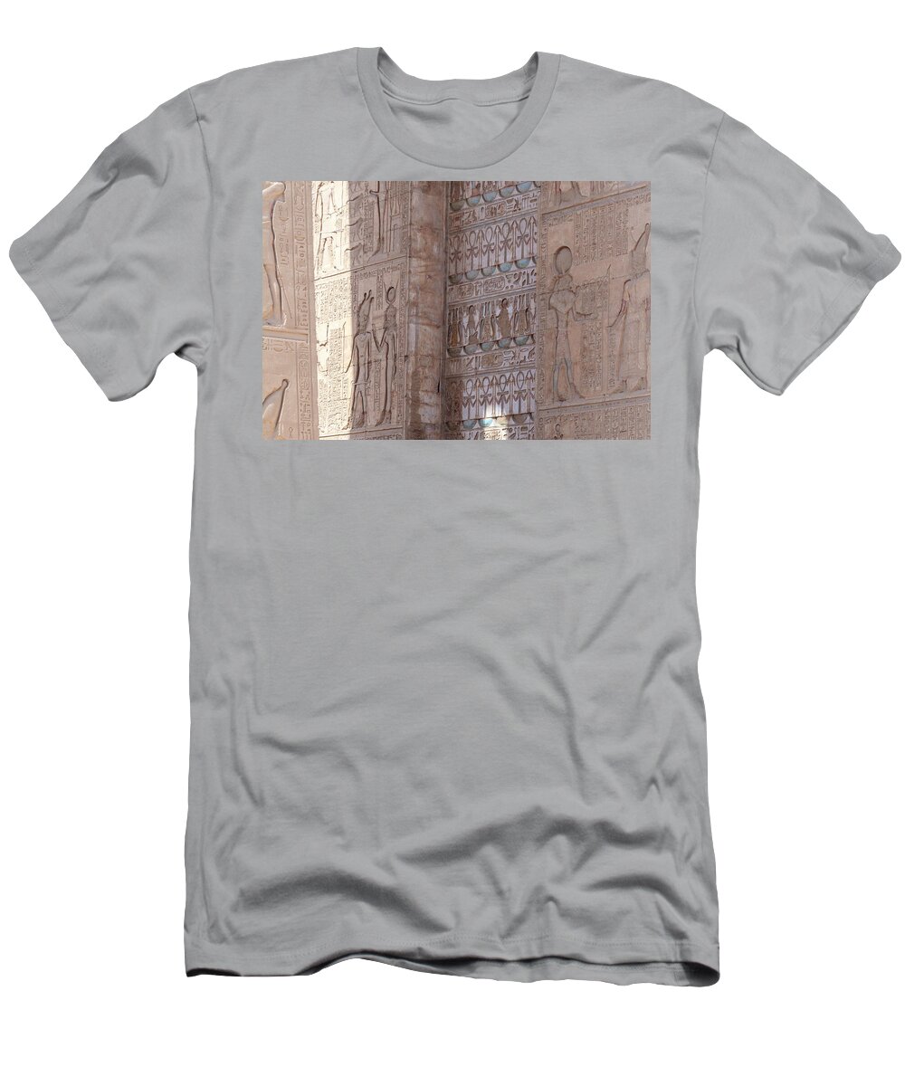Egypt T-Shirt featuring the photograph Egyptian hieroglyphs by Silvia Bruno