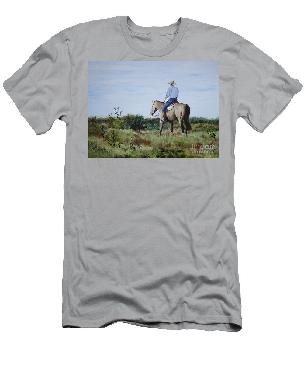 Art T-Shirt featuring the painting El Yeso Morning by Mary Rogers