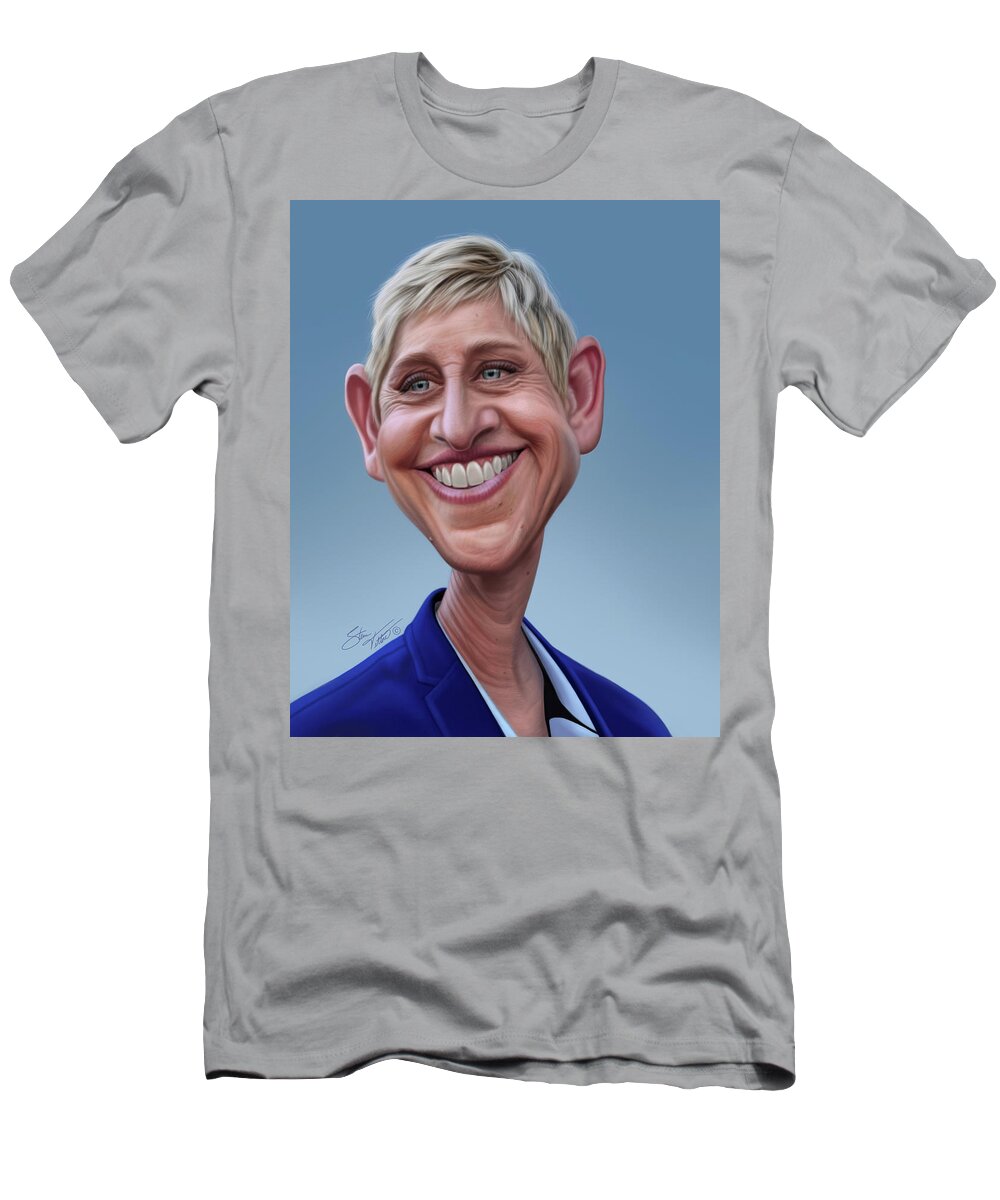Ellen Caricature T-Shirt by Tetlow - Pixels