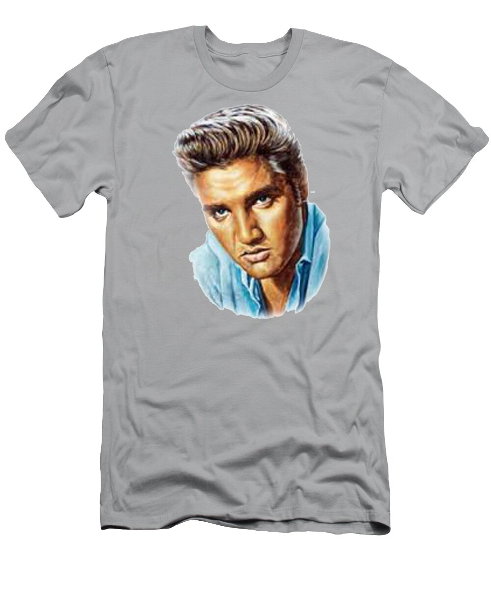 Elvis Presley T-Shirt featuring the painting Elvis T-shirt by Herb Strobino