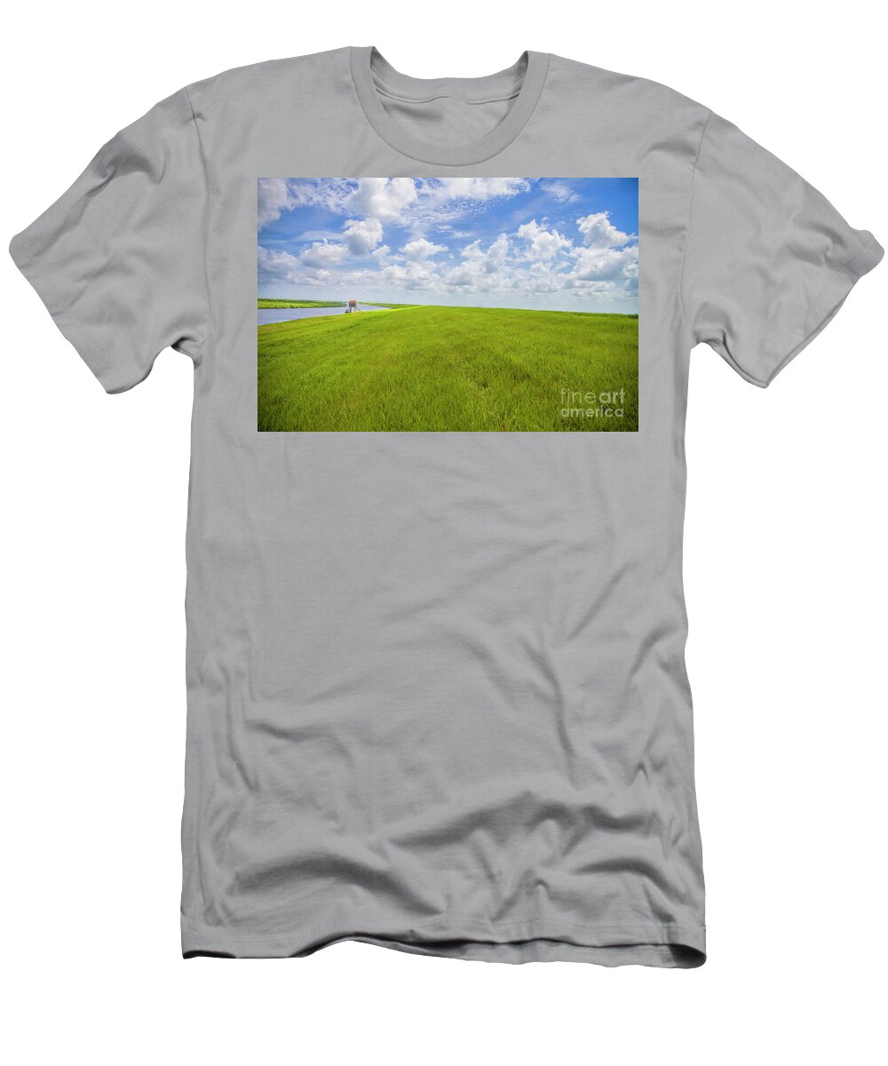 Embankment T-Shirt featuring the photograph Embankment, Okeechobee Waterway, Florida by Felix Lai